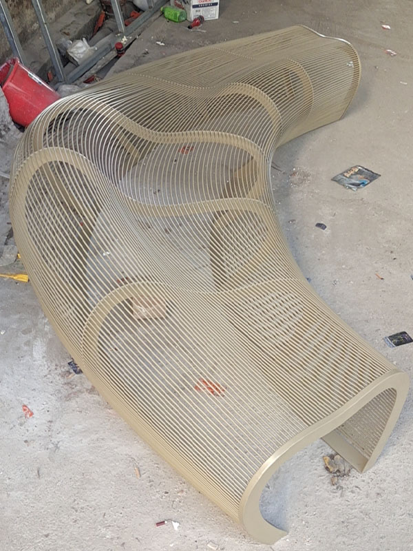 Curved line bench