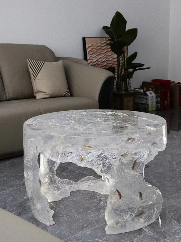 Epoxy Transparent Resin Coffee Table