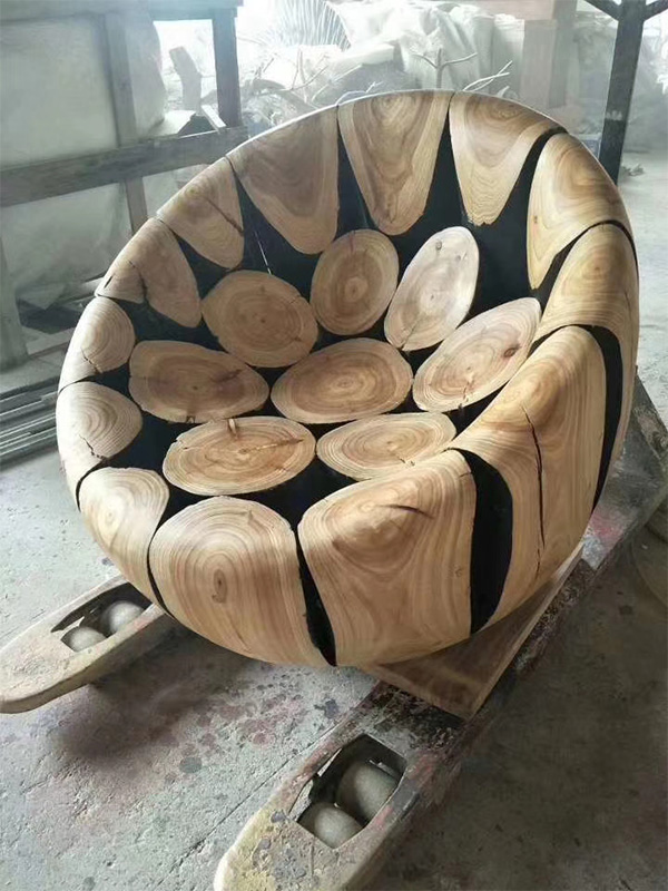 Wooden art bench